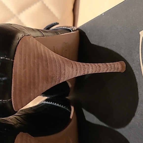 Just Cavalli sandals size 41.5 black printed leather metal logo accessories - Picture 6 of 13